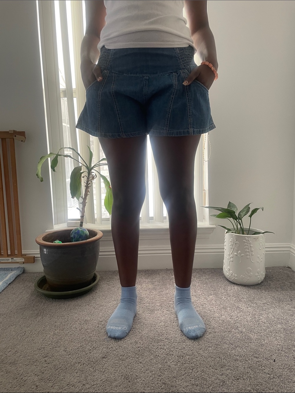 We The Free Denim Skort in Medium Blue